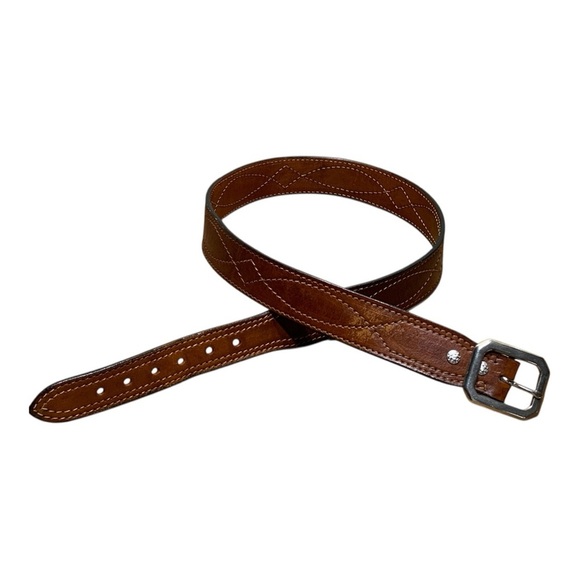 Men's Unbranded Stitched Western Core Leather Belt Sz 36” - Picture 1 of 4